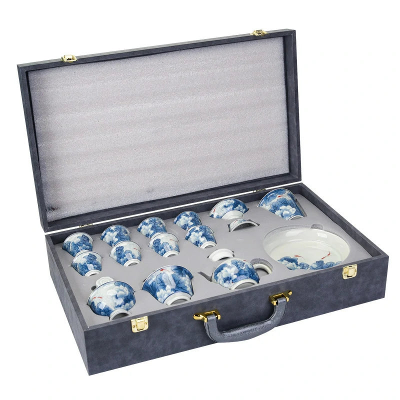Chinese ceramic tea set with gift box