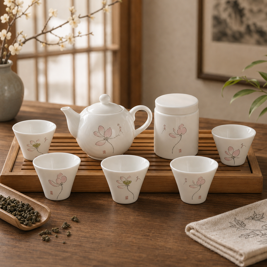 Complete Chinese Tea Set Guide: One Teapot, One Jar, Six Cups