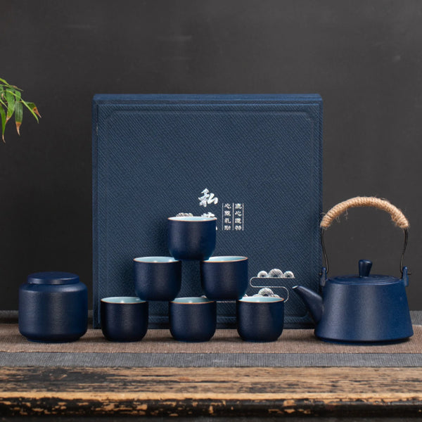 Ceramic Gongfu Tea Set Gift Box – 1 Teapot & 6 Cups