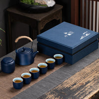 Ceramic Gongfu Tea Set Gift Box – 1 Teapot & 6 Cups