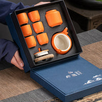 Ceramic Gongfu Tea Set Gift Box – 1 Teapot & 6 Cups