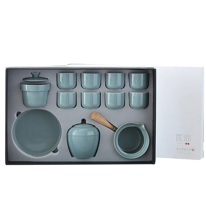 Japanese wabi sabi style sky blue Tea Set