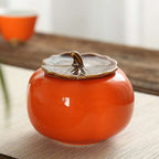 Persimmon shaped Chinese teapot
