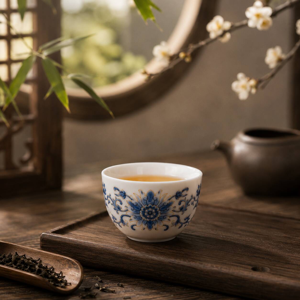 <h2><strong>Features a scrolling floral pattern.</strong></h2>