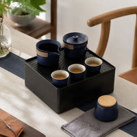 Blue Sand Ceramic Gongfu Chinese Tea Set