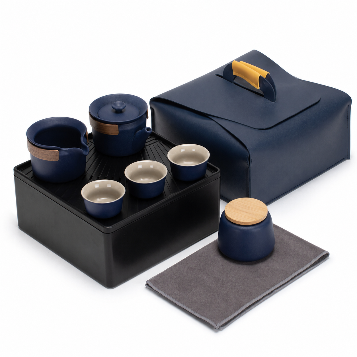 Blue Sand Ceramic Gongfu Chinese Tea Set