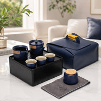 Blue Sand Ceramic Gongfu Chinese Tea Set