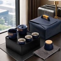 Blue Sand Ceramic Gongfu Chinese Tea Set