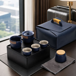 Blue Sand Ceramic Gongfu Chinese Tea Set