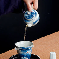 blue and white porcelain tea cups and teapots - Sanroll