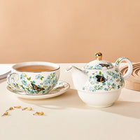 Ceramic Butterfly Tea-for-One Tea Set with Gold Trim