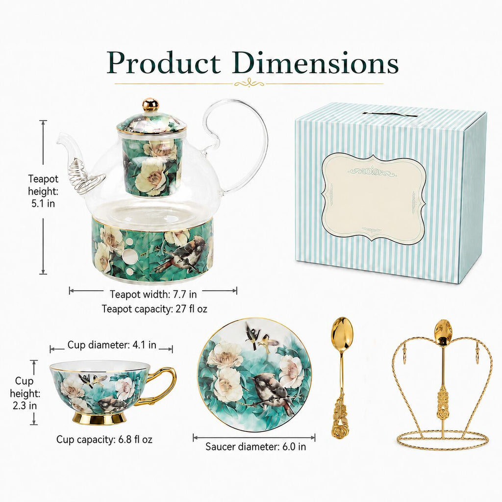 Floral Ceramic English Tea Set for Two