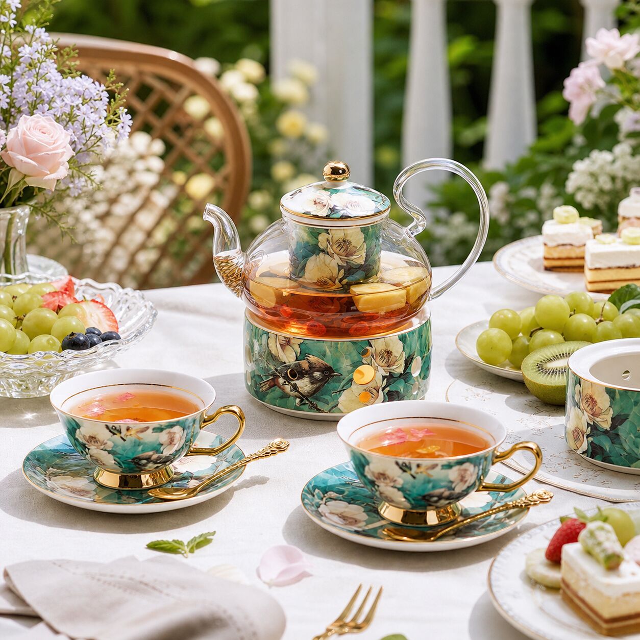 Floral Ceramic English Tea Set for Two | Sanroll – Sanroll Teasets