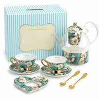 Floral Ceramic English Tea Set for Two