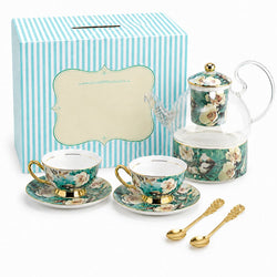 Floral Ceramic English Tea Set for Two