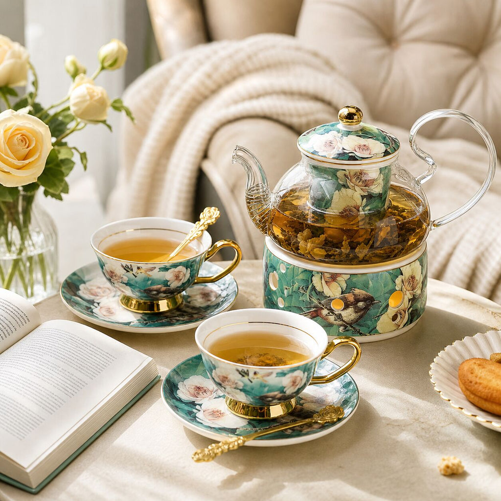 Floral Ceramic English Tea Set for Two