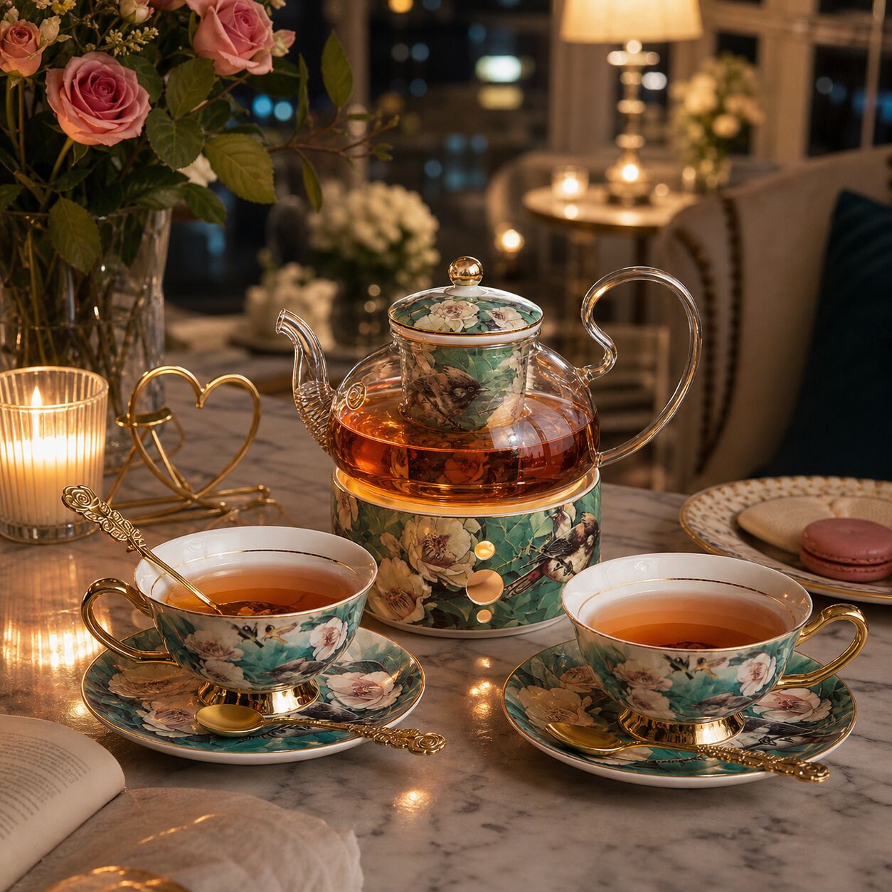 Floral Ceramic English Tea Set for Two | Sanroll – Sanroll Teasets