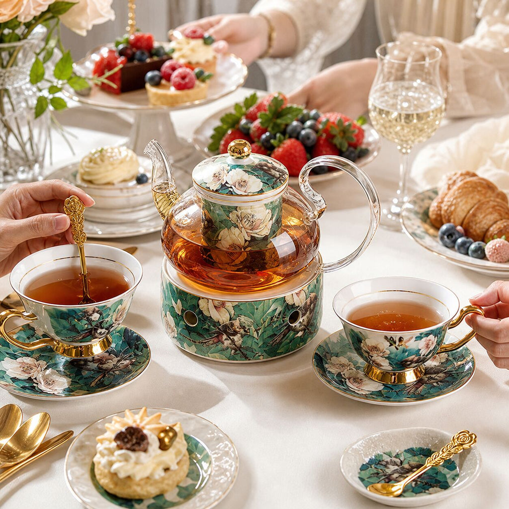 Floral Ceramic English Tea Set for Two