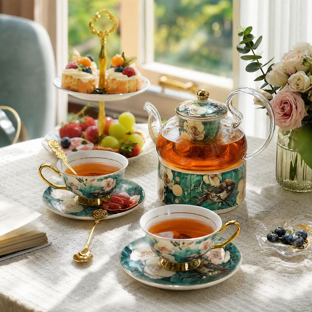 Floral Ceramic English Tea Set for Two