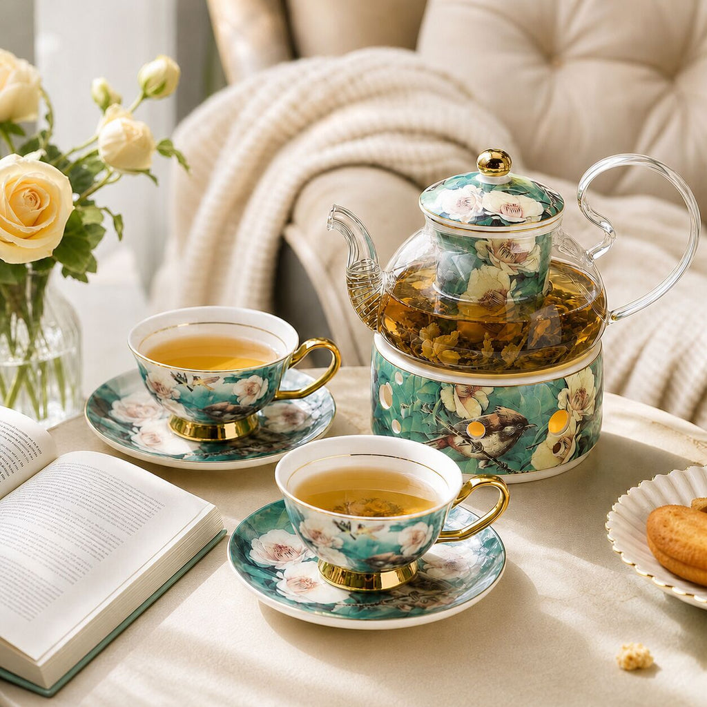 Floral Ceramic English Tea Set for Two