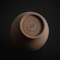 Bottom detail of rustic ceramic tea cup