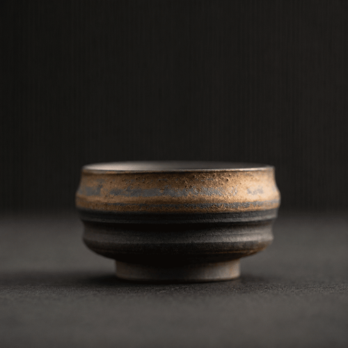 Gold-tone iron glaze tea cup set of 6 for gongfu tea