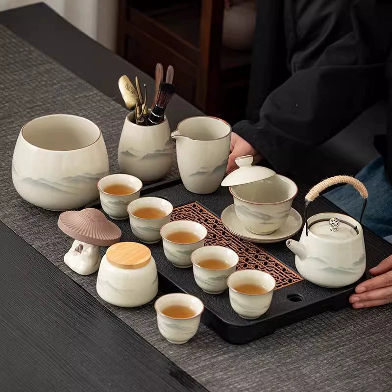 Ink Painting Kung Fu Tea Set Display