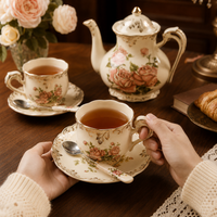 Vintage Rose Ceramic English Tea Set