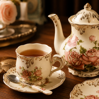 Vintage Rose Ceramic English Tea Set