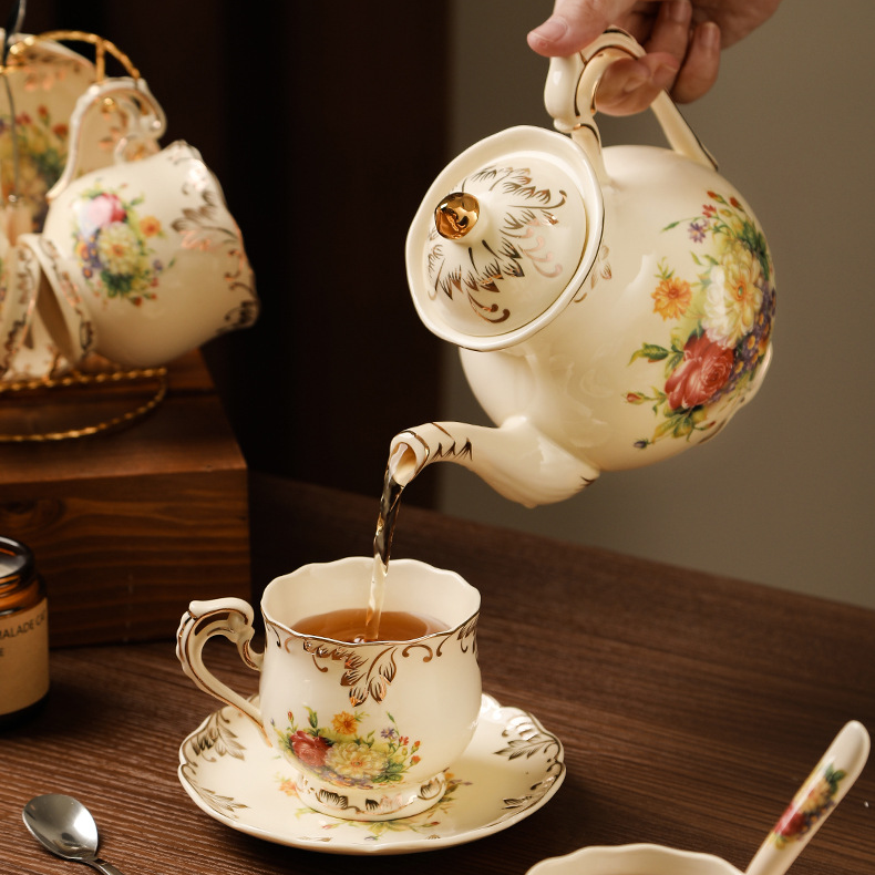Vintage Rose Ceramic English Tea Set