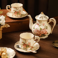 Vintage Rose Ceramic English Tea Set