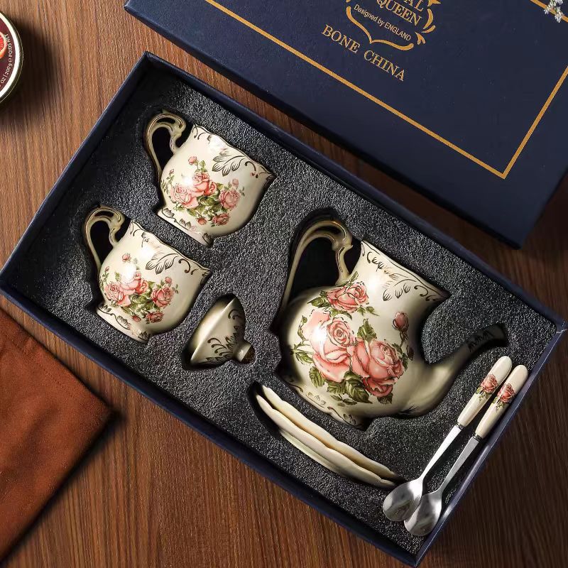 Vintage Rose Ceramic English Tea Set
