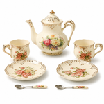 Vintage Rose Ceramic English Tea Set